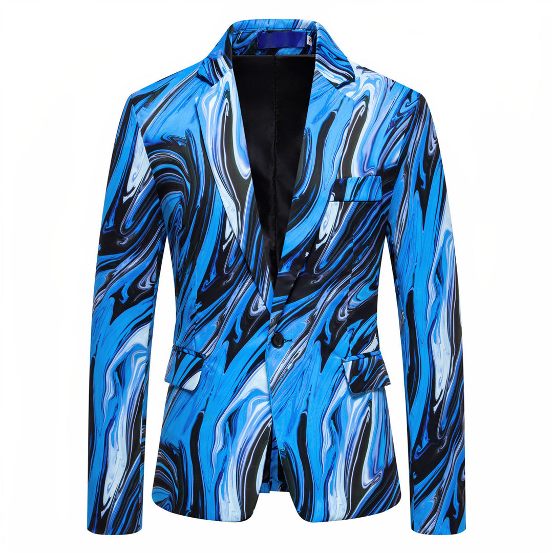 Herren Designer Blazer mit auffälligem Marmor-Muster EB
