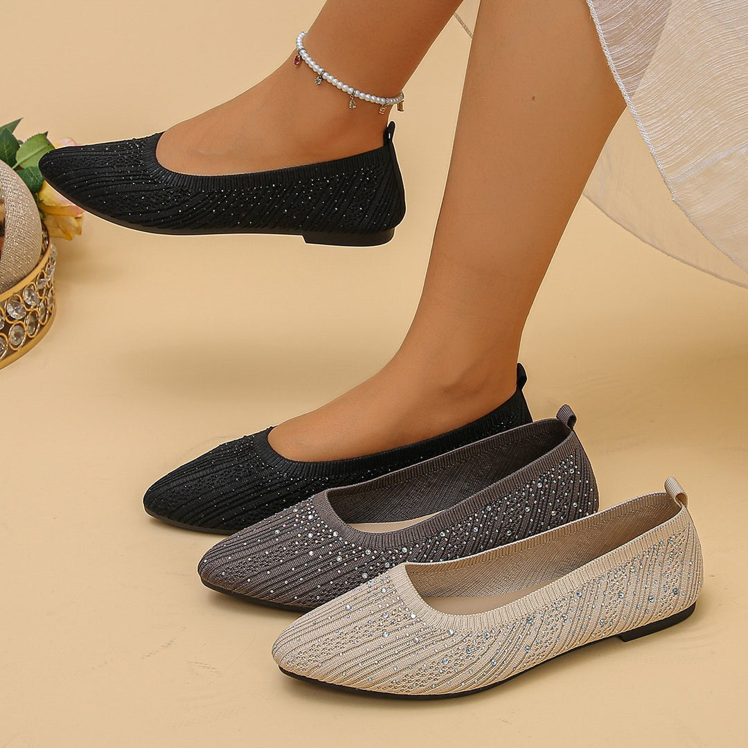 Damen Ballerinas mit funkelndem Glitzerdesign EB