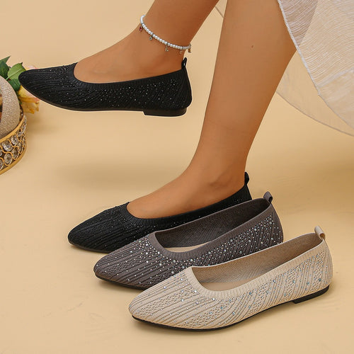 Damen Ballerinas mit funkelndem Glitzerdesign EB