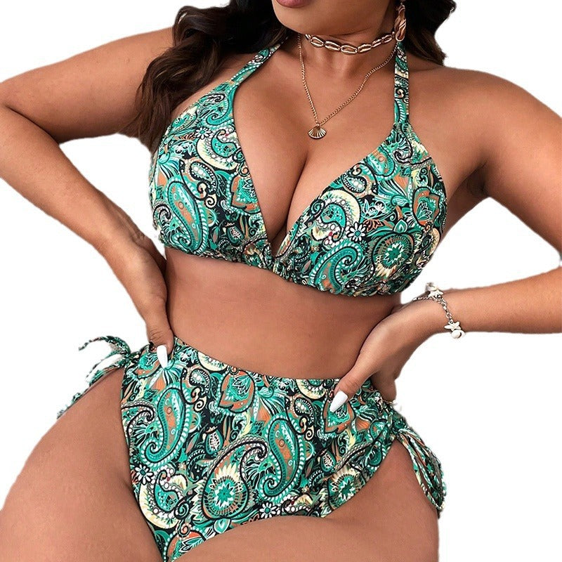 Damen Hochgeschnittener Bikini mit Vintage-Design EB