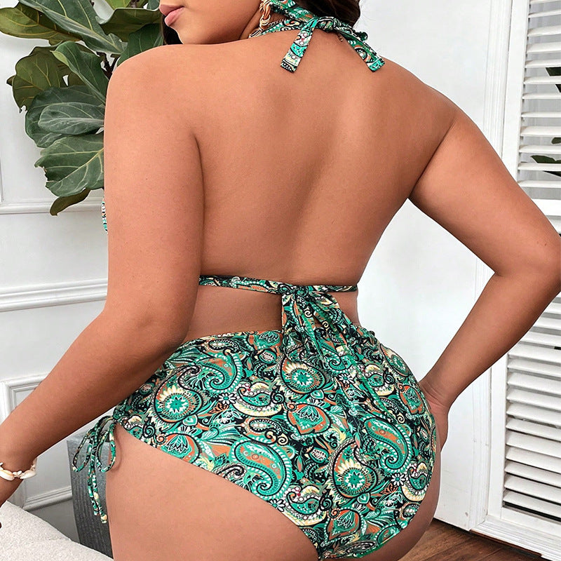 Damen Hochgeschnittener Bikini mit Vintage-Design EB