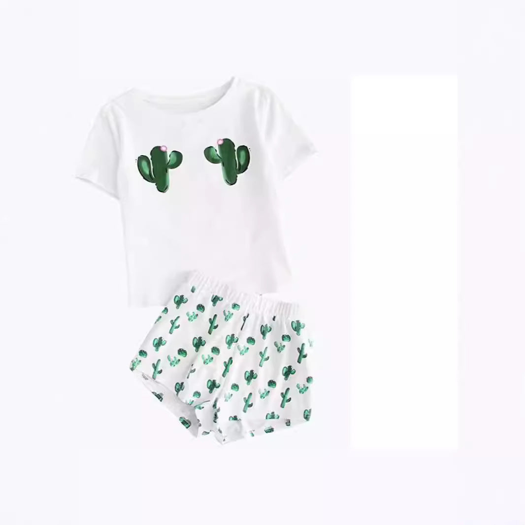 Damen Pyjama-Set mit humorvollem Print und bequemer Passform EB