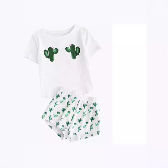 Damen Pyjama-Set mit humorvollem Print und bequemer Passform EB