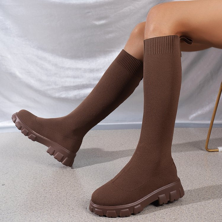 Damen modische strumpfartige Stiefel mit rutschfester Sohle EB