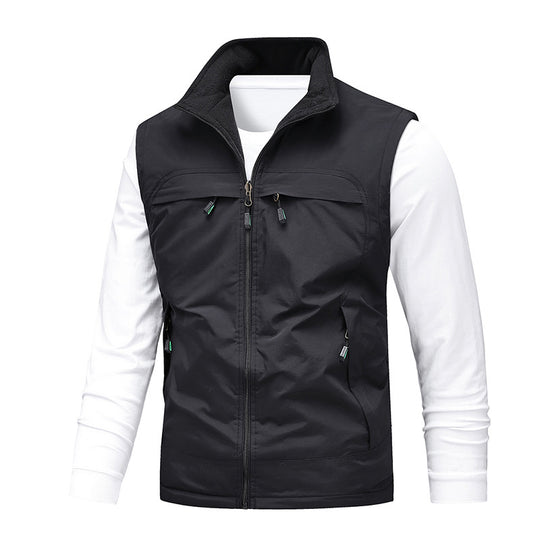 Herren Angler- und Reiseweste mit perforiertem Innenfutter, verdeckten Reißverschlusstaschen und verstellbarem Saum EB