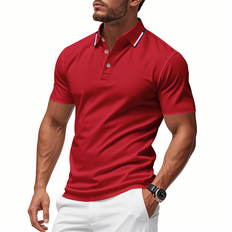 Herren Polo-Shirt mit modernem Kragen und atmungsaktiver Struktur EB