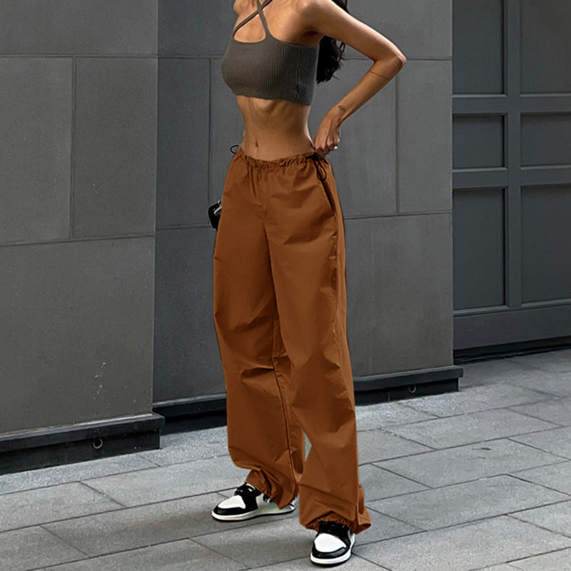 Damen elegante Sporthose mit verstellbarem Bund und lässigem Schnitt EB