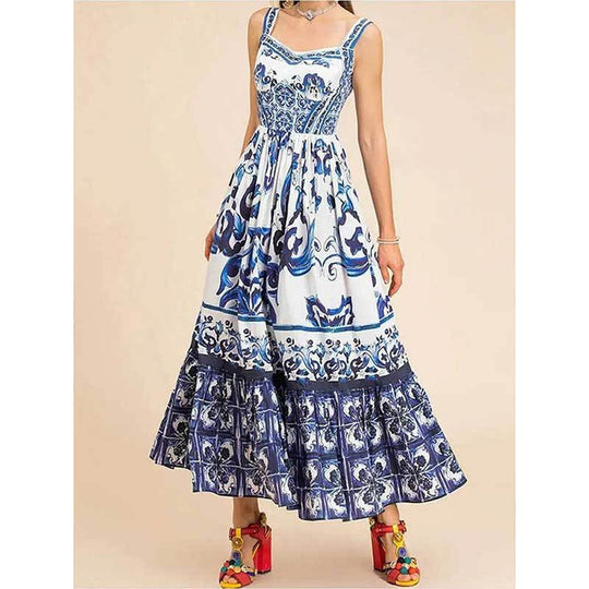 Damen Maxikleid mit elegantem, floralen Print EB