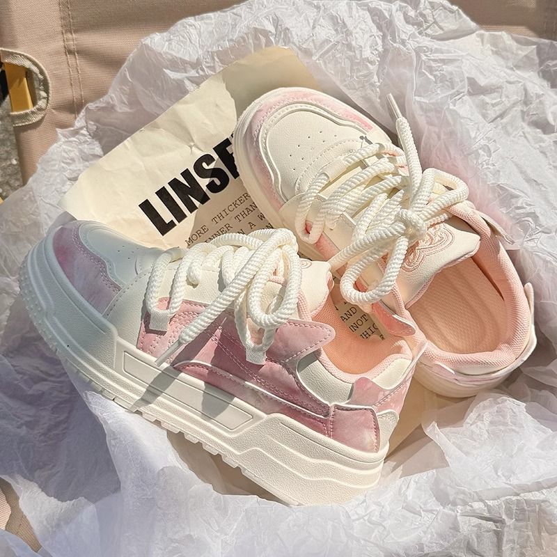 Damen modische Sneaker mit innovativem Plateau-Design und atmungsaktiver Obermaterial-Hybridstruktur EB