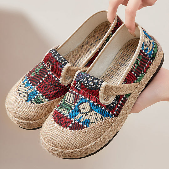 Damen bequeme und stilvolle Clogs mit buntem Muster EB