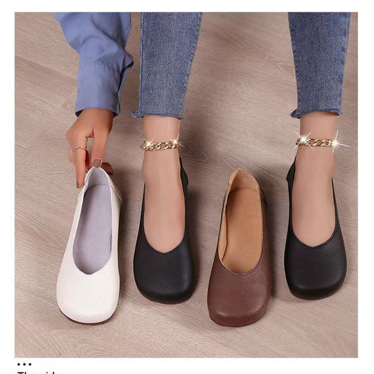 Damen Ballerinas aus hochwertigem Kunstleder mit gepolsterter Innensohle und elastischem Einstieg EB