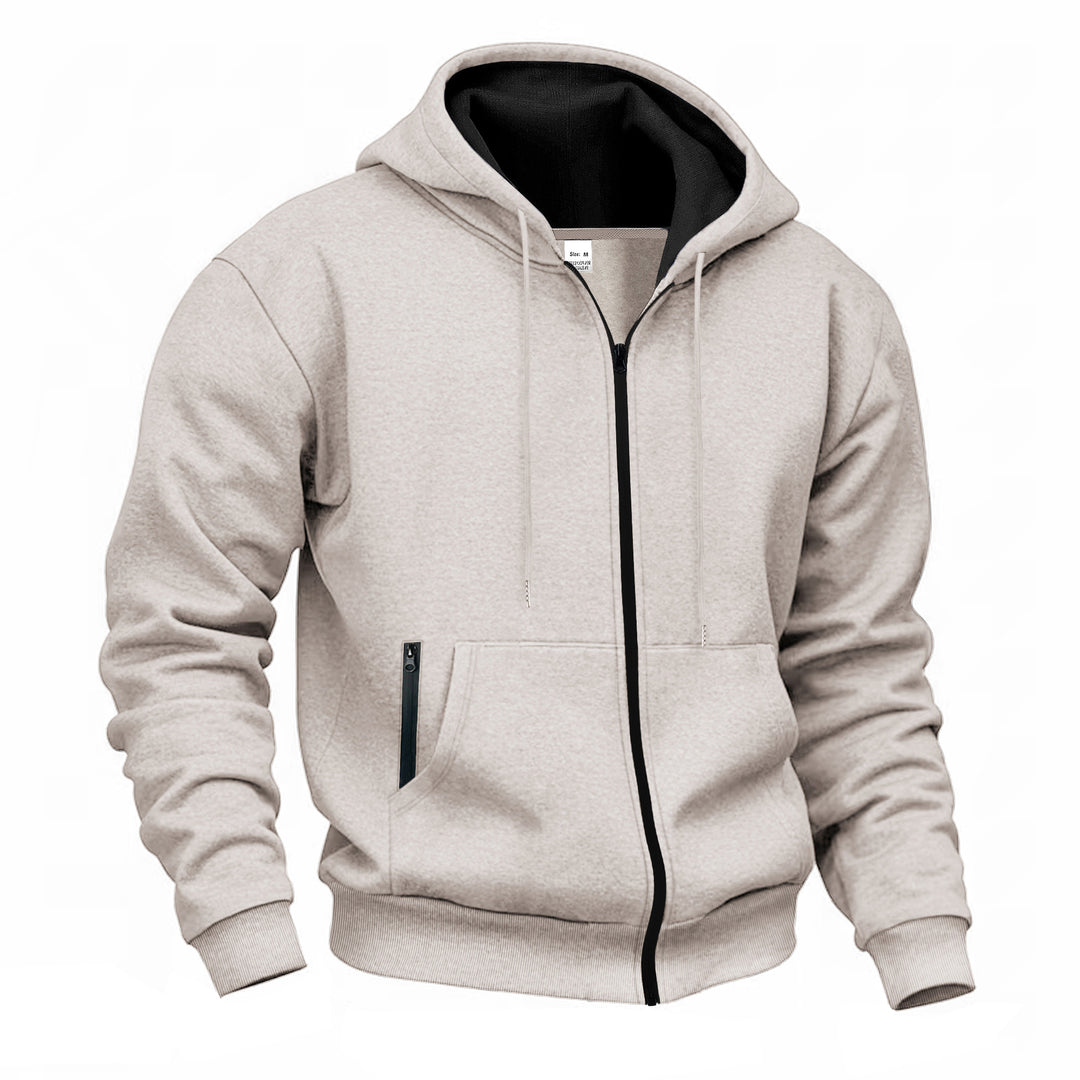 Herren Sweatjacke mit hohem Stehkragen und praktischen Reißverschlusstaschen EB