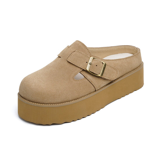 Damen Clogs im modischen Design mit verstellbarem Riemen und komfortablem Plateau EB