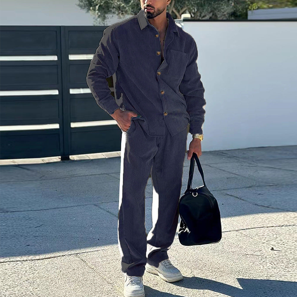 Herren lässiges Hemd und Freizeithose Set EB