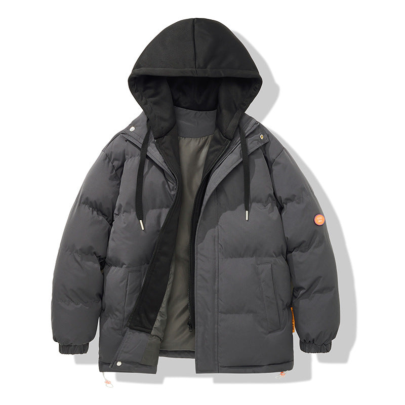 Herren zweilagige Oversized Steppjacke mit integrierter Kontrast-Kapuzeninnenjacke und thermischer Wattierung EB