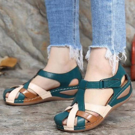 Damen Komfortable Wedge-Sandalen mit verstellbarem Riemendesign und ergonomischer Fußbettgestaltung EB