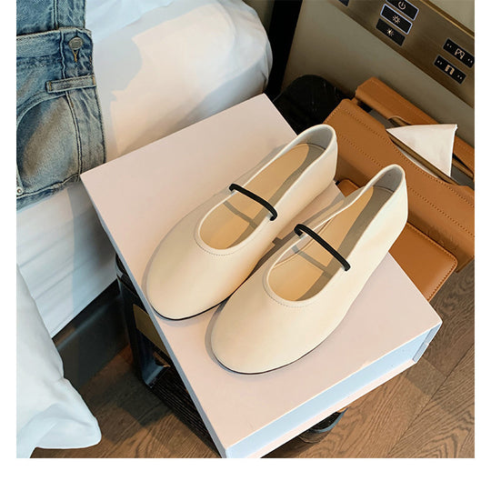 Damen elegante Ballerinas mit modischem Riemchendesign EB