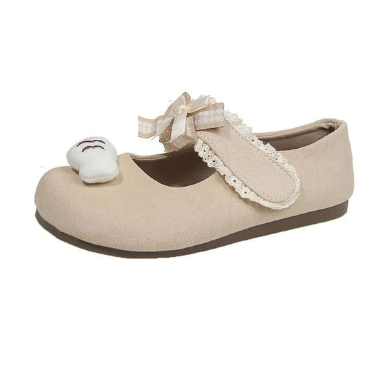 Damen Ballerinas mit niedlichem Tiermotiv und verstellbarem Riemen EB