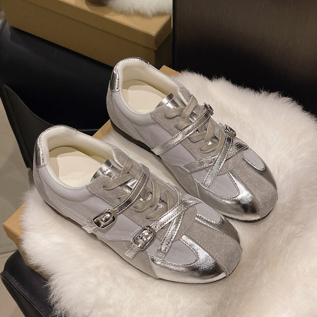 Damen Sneaker mit doppeltem Riemen und atmungsaktiver Oberflächenstruktur EB