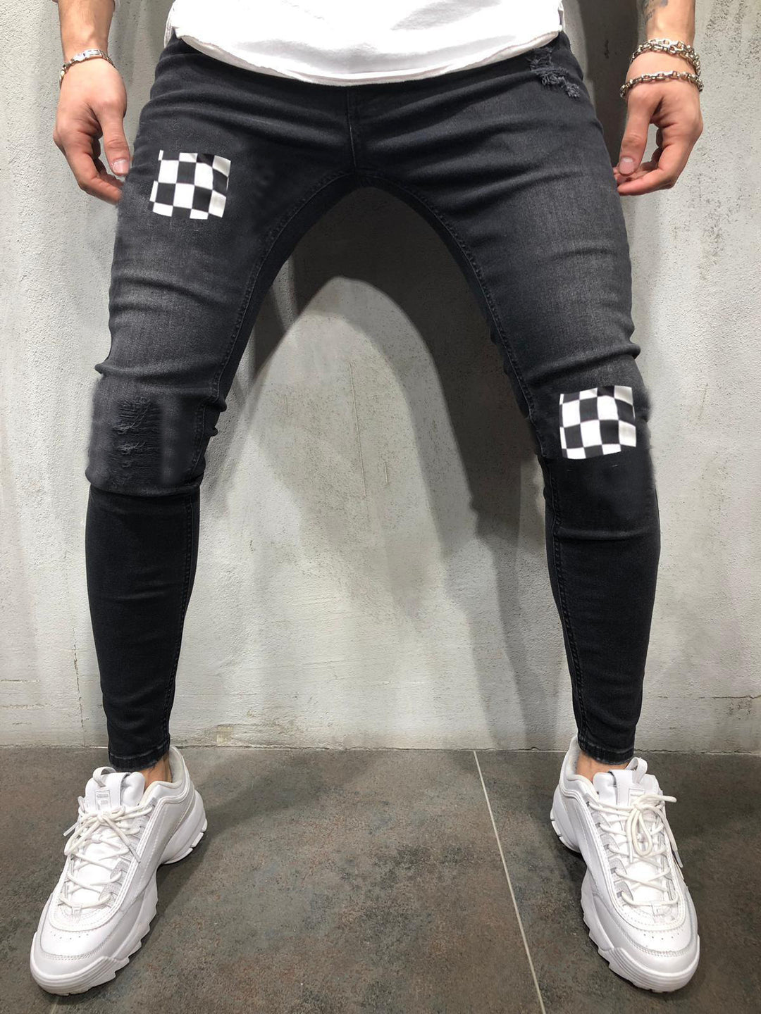 Herren trendige Skinny Jeans mit aufregenden Designelementen EB