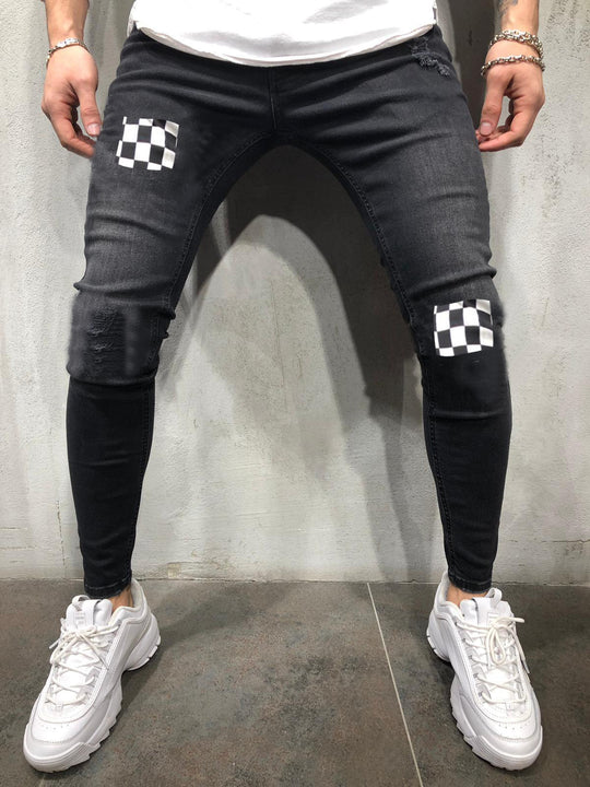Herren trendige Skinny Jeans mit aufregenden Designelementen EB