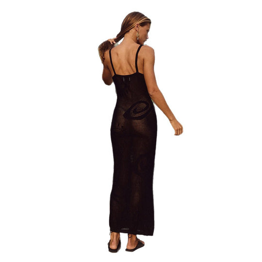 Damen elegantes Netz-Strandkleid EB