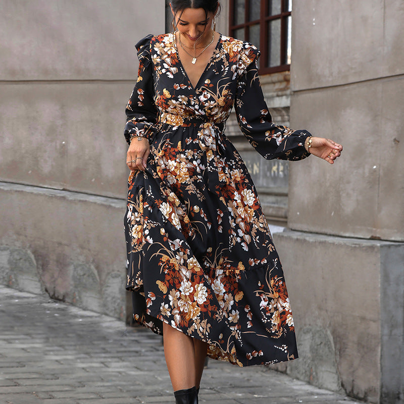 Damen Maxikleid mit raffinierten Rüschendetails und eleganter Taillierung EB