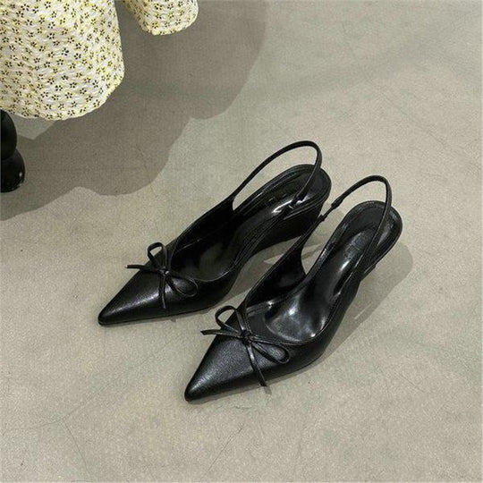 Damen elegante Wedgesandalen mit Schleifenverzierung EB
