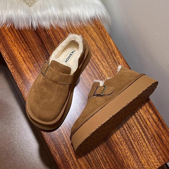 Damen Bequeme Slipper mit Futter und elastischem Riemen EB