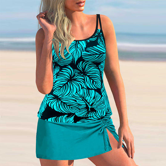 Damen Tankini-Set mit verstellbarem Top und modischem Saum EB