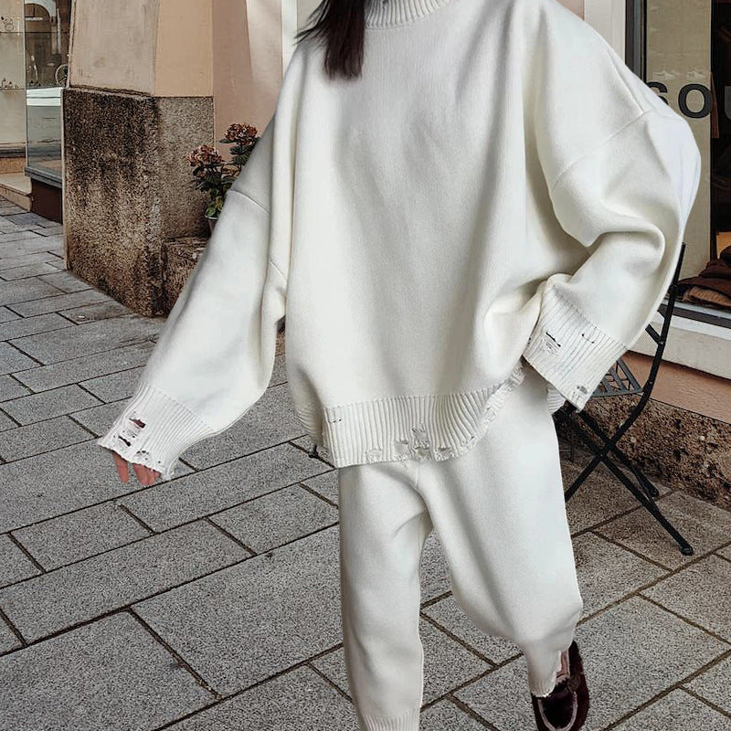 Damen Strickanzug mit oversized Schnitt und modischen Details EB