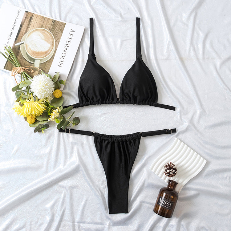 Damen Triangel-Bikini Set mit rüschendetails EB