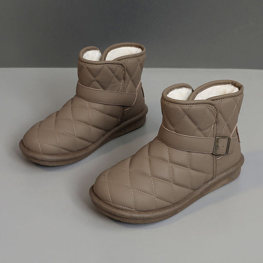 Damen modische warme Winterstiefel mit hochwertiger Isolierung und praktischem Klettverschluss EB