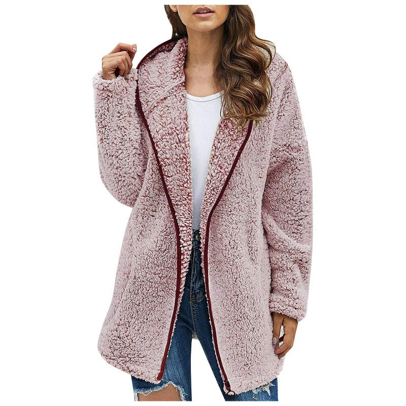 Damen kuschelige Fleecejacke mit weitem Schnitt und hochwertiger Verarbeitung EB