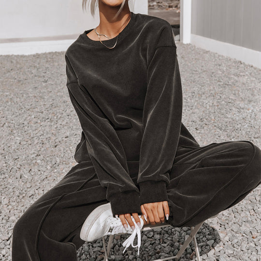 Damen nan weiches Oversize-Sweatshirt und weite Relaxhose im Vintage-Washed-Finish EB