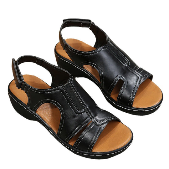 Damen Komfortable Wedge-Sandaletten mit atmungsaktiver Struktur und ergonomischem Fußbett EB