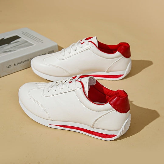 Damen Sneaker mit leichter Keilsohle und kontrastfarbenem Fersenpatch EB