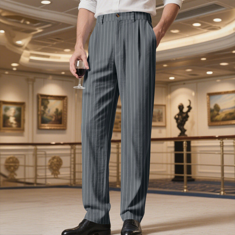 Herren elegante Streifenhose mit hohem Tragekomfort und stilvollem Design EB