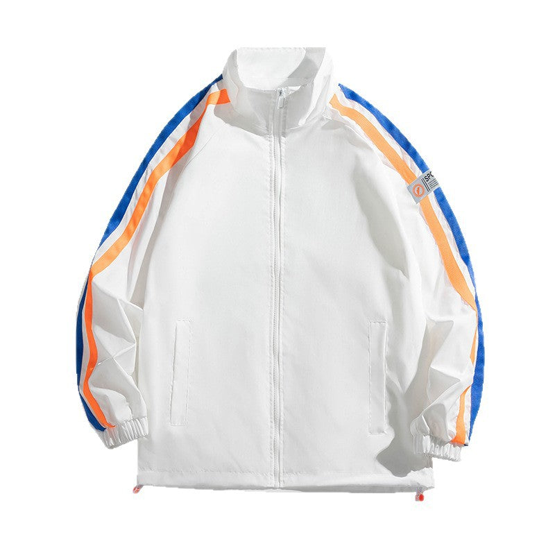 Damen Sportliche Windjacke mit stylischen Kontraststreifen EB