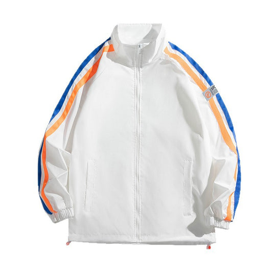 Damen Sportliche Windjacke mit stylischen Kontraststreifen EB