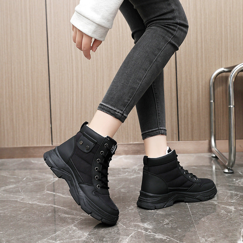 Damen modische High-Top Sneakers mit dämpfendem Profil und verstärktem Kragen EB