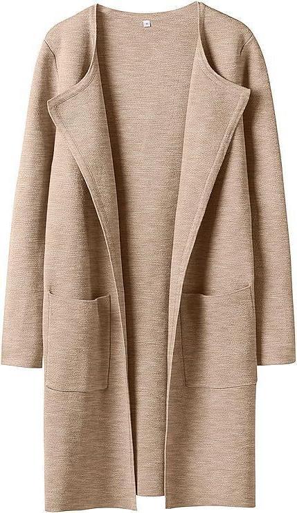 Damen Offener Strickmantel mit Taschen EB