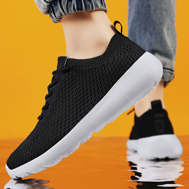 Unisex atmungsaktive Strick‑Slip-On Sneaker mit elastischem Schaft, Zuglasche und gedämpfter Leichtsohle EB
