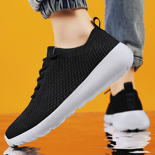 Unisex atmungsaktive Strick‑Slip-On Sneaker mit elastischem Schaft, Zuglasche und gedämpfter Leichtsohle EB