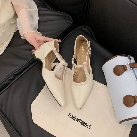 Damen elegante Slingback-Pumps mit spitzem Design und modischem Schnallenverschluss EB