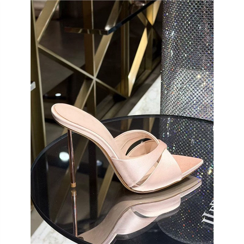 Damen elegante Slingback Sandalen mit spitz zulaufendem Design EB