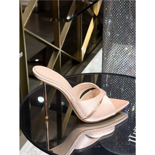 Damen elegante Slingback Sandalen mit spitz zulaufendem Design EB