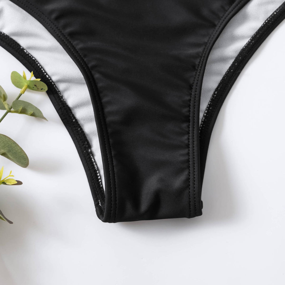 Damen Crop-Bikini mit asymmetrischem Design und hohem Bund EB