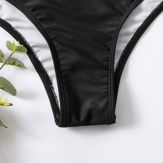 Damen Crop-Bikini mit asymmetrischem Design und hohem Bund EB
