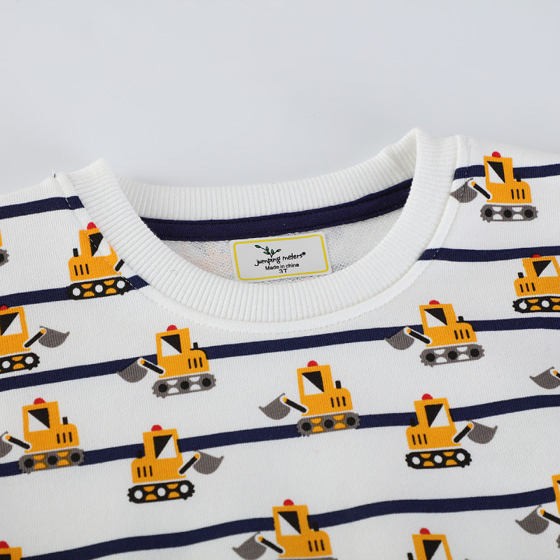 Kinder Sweatshirt mit lustigem Baustellenmuster EB